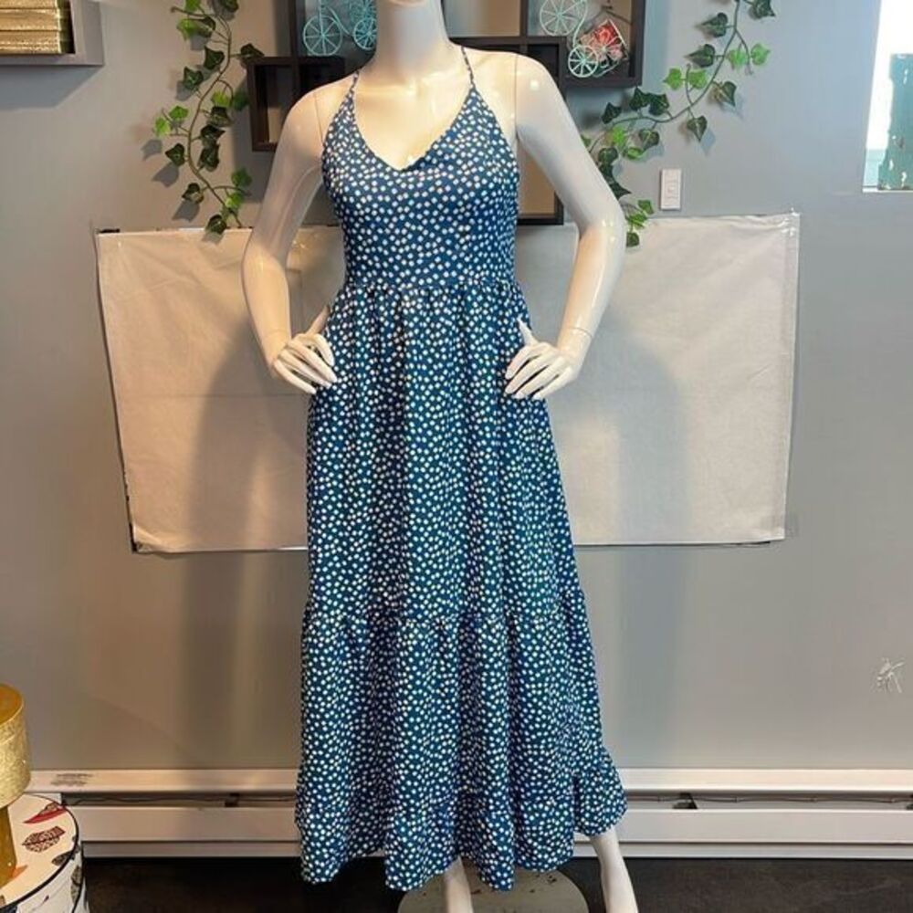 Cupshe Ditzy Floral Print Cami Ruffle Hem Lace up Backless Dress Size M RefCPS34